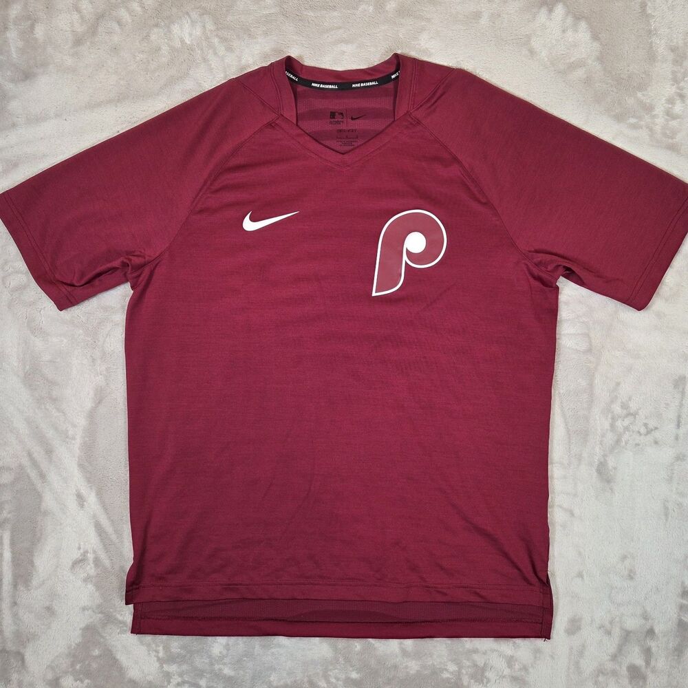 Nike Phillies Authentic Collection Pregame Shirt Men’s L Dri-FIT Performance